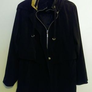 Outbreak Women's Trench Coat Windbreaker Jacket Bl